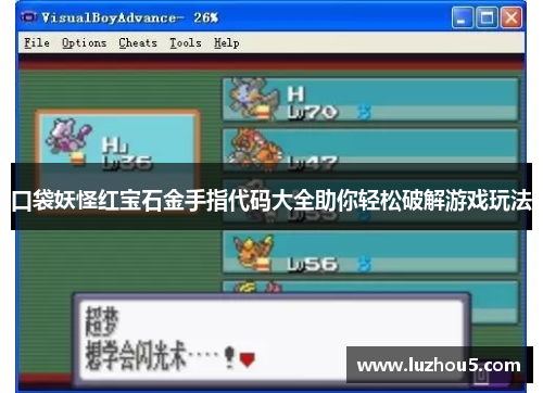 口袋妖怪红宝石金手指代码大全助你轻松破解游戏玩法 口袋妖怪红宝石金手指代码大全助你轻松破解游戏玩法